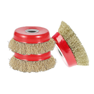 碗型钢丝轮钢丝刷磨光机打磨除锈抛光角磨机电动钢丝打磨头角磨刷