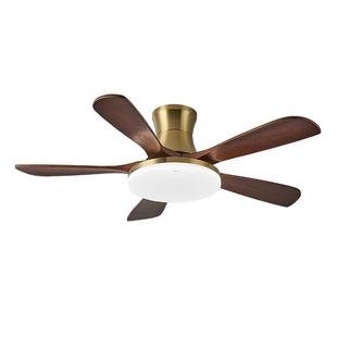 雷士照明实木扇叶餐厅吊扇风扇灯客厅卧室吸顶灯中古中式电风扇灯