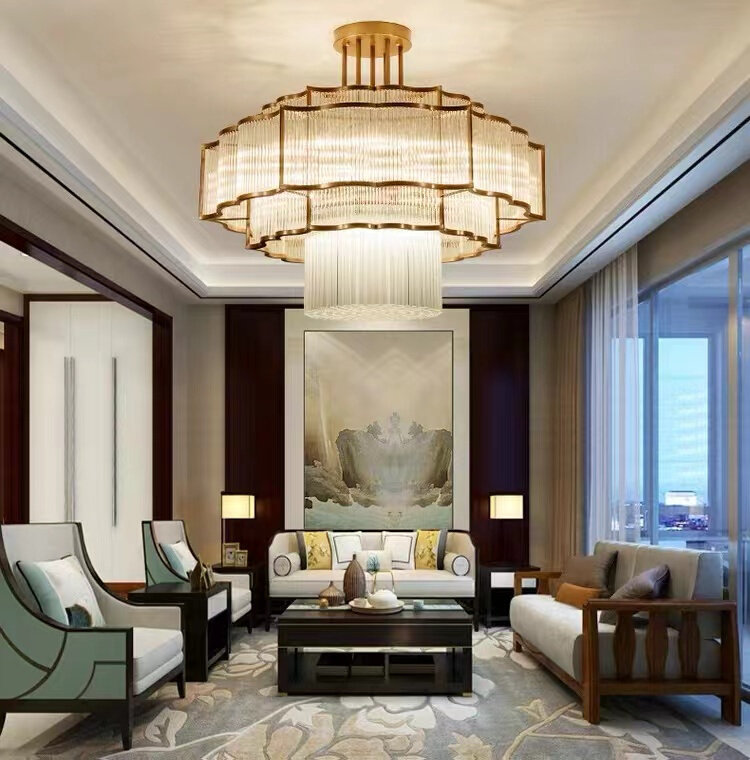 酒店大堂吊灯宴会厅大厅包厢大吊灯新中式别墅楼梯大型卖场吊灯