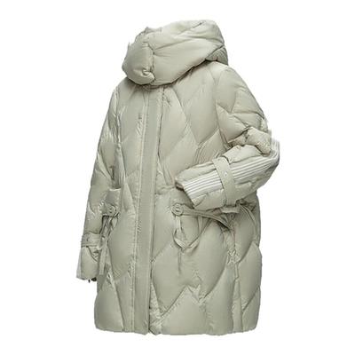 羽绒服中长款外套鸭鸭时尚连帽