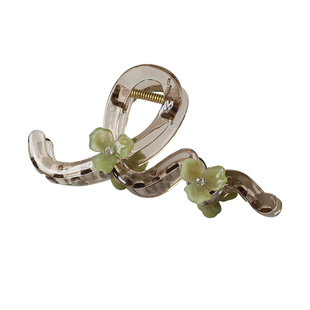 川野兰花抓夹大号鲨鱼夹发量多头发夹子后脑勺发夹女花朵头饰盘发