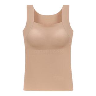 猫人粉底液肤保暖背心女带胸垫一体免穿文胸贴身打底衣无痕文胸罩