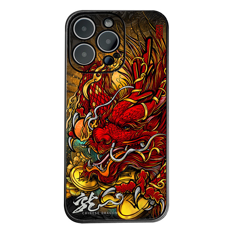 属龙年限定款17air手机壳男13promax适用苹果15红色14微浮雕iphone16全包防摔X硅胶软壳华为P40时尚
