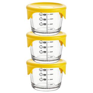 乐扣乐扣辅食碗可微波炉加热玻璃碗带盖水果小盒子外出携带保鲜盒