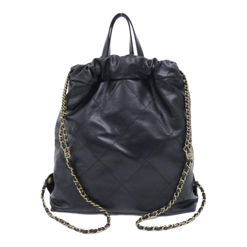 中古二奢CHANEL香奈儿通用95新22bag垃圾袋包小牛皮单肩斜挎包