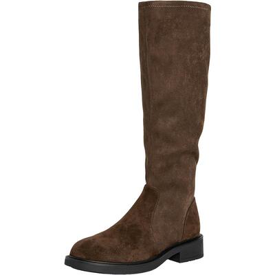 Bata瘦瘦靴女冬季新款显瘦增高百搭弹力粗跟长筒靴67053DG5