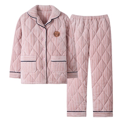 芬腾正品情侣睡衣秋冬珊瑚绒夹棉