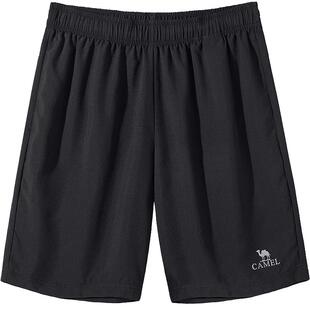 骆驼男装速干短裤男款跑步轻薄透气宽松直筒户外休闲五分裤裤子夏