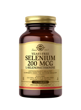 Solgar美国进口有机麦芽硒片补硒正品非酵母维e片补充剂硒元素