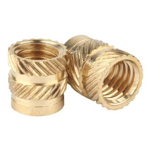 注塑热熔铜螺母M2M3通孔滚花螺帽土八字预埋铜嵌件铜花母M4M5M6M8