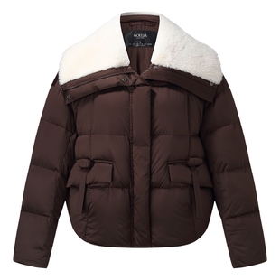 【95白鹅绒】歌莉娅泰迪皮草领短款羽绒服女冬季小个子穿搭短外套