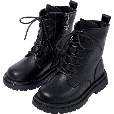 芭比儿童靴子英伦风马丁靴秋冬女