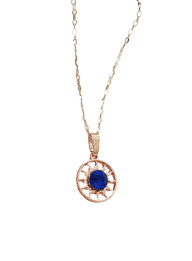 合金镶钻太阳花圆形镂空项链百搭