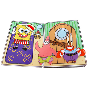 海绵宝宝免裁剪安静书换装豆豆本库洛米男女孩手工礼物玩具捏捏乐