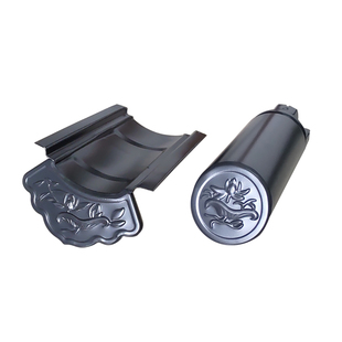 古建屋面铝合金筒瓦铝制仿古瓦氟碳漆金属琉璃瓦寺院铝镁锰小青瓦