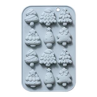 新品创意圣诞树形硅胶蛋糕模具节日烘焙巧克力饼干翻糖糖果滴胶模
