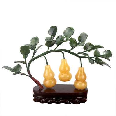黄玉玉石葫芦摆件招财聚财