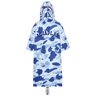 安泊来成人游泳冬训浴袍速干浴巾鲨鱼头潜水斗篷户外旅行便捷毛巾