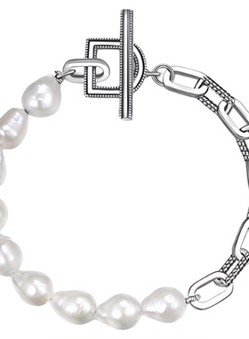 MGS曼古银巴洛克珍珠手链925银