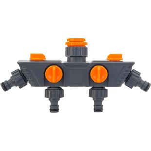 洗衣机水龙头奶嘴洗车转换接头一进四出路带阀门开关五通分水流器