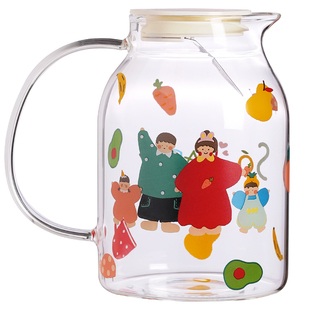 川岛屋一家三口四口冷水壶玻璃耐高温凉水壶家用储水凉水杯子套装