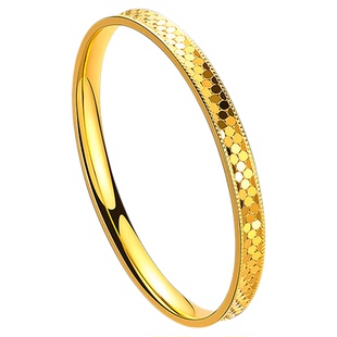 正品保障龙鳞手镯金包银999实心爆闪蜂巢蹦迪镯子24k专柜同款送礼