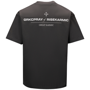 GRKC吉尔卡克 字母标语短袖T恤美式高街休闲复古半袖上衣2025新款
