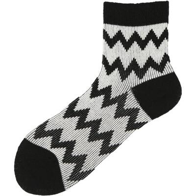 Tabio波浪条纹袜子女透气吸湿