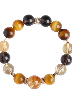 天然黄塔晶转运珠手链男女生礼物