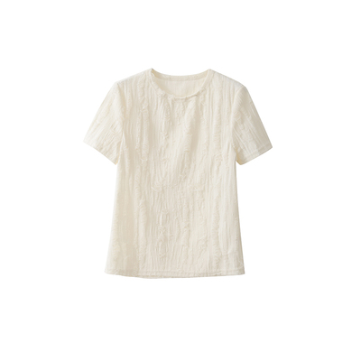 popchrio复古破洞镂空微透T恤