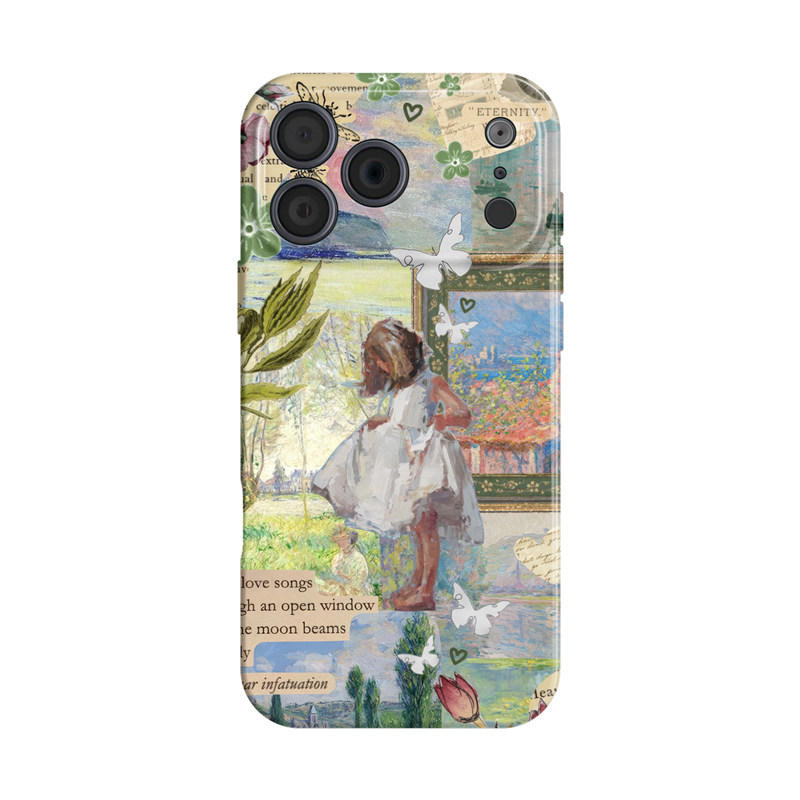 盛夏剪影~ins适用iphone手机壳17promax苹果16mate80华为p90小米15油画reno14复古oppofindx8小众vivo一加13