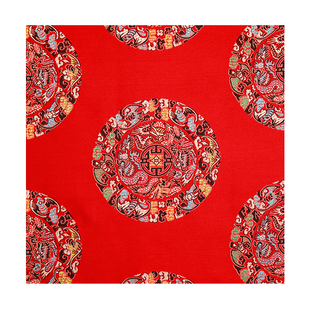 150仿三五真丝织锦缎五龙团红木家具坐垫面料仿古旗袍丝绸缎布料