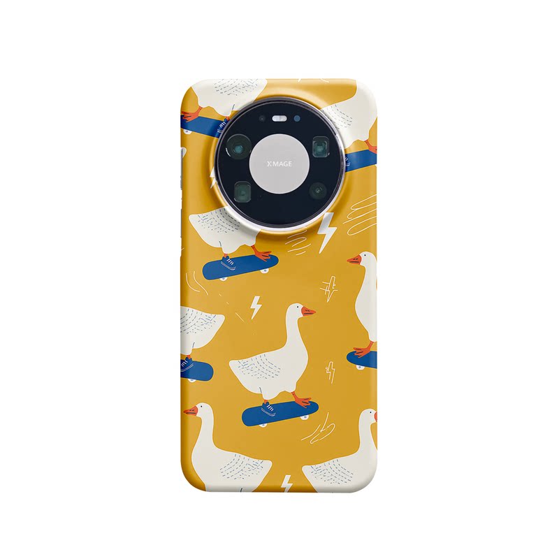 滑板鸭适用华为mate80pro手机壳mate70/60/50/P60韩国涂层半包硬壳pura70原创新款art/pura70ultra