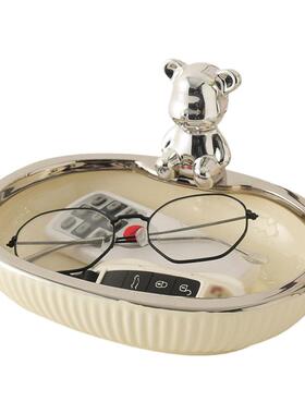 北欧轻奢小熊收纳摆件新居礼品