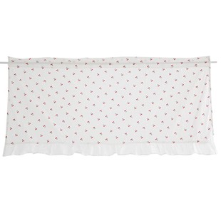 鸢尾乡旅棉布小樱桃半帘美式门帘穿杆帘柜帘防尘帘咖啡帘半遮光