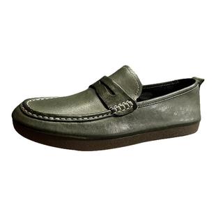 高端马皮乐福鞋软皮软底休闲皮鞋简约百搭一脚蹬懒人鞋豆豆鞋男士