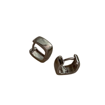 银色立体方块小耳扣！