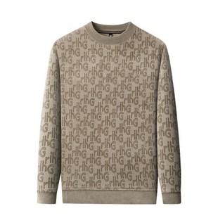 啄木鸟奥粒绒男款卫衣加绒加厚圆领胖子上衣加肥加大保暖套头潮流