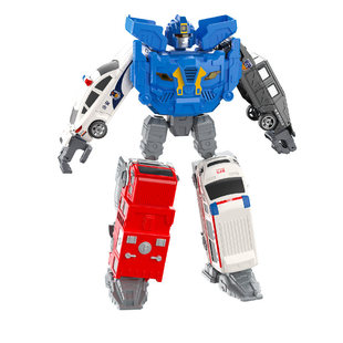 工程车玩具儿童男孩百变形挖土推土翻斗金刚迷你合体机器人模型