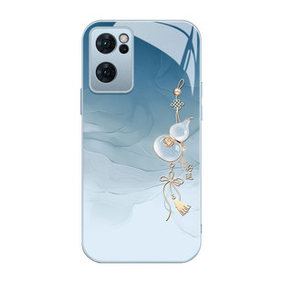 适用OPPOReno7手机壳Reno7Pro新款opReno7se全包防摔reon75G保护poop套5G高颜值se5G外壳oppe女带挂绳葫芦595