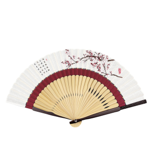 扇子古风折扇中国风夏季便携创意双节水墨风汉服旗袍棉麻折叠小扇