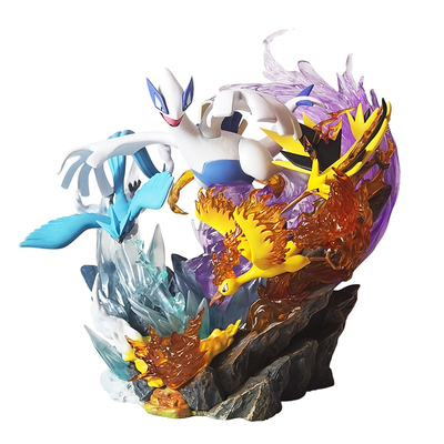 数码宝贝动漫周边雕像神兽洛奇亚+三圣鸟火焰鸟急冻鸟闪电鸟手办