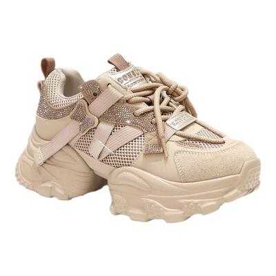 康莉老爹鞋女鞋系带满钻休闲鞋