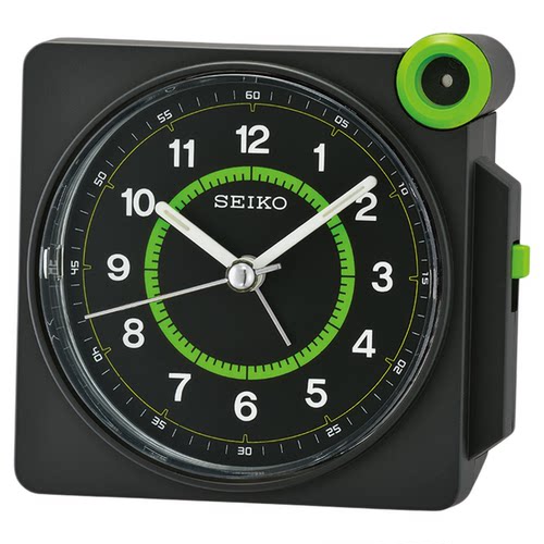 正品SEIKO日本精工钟表精工机芯静音夜光贪睡儿童卧室闹钟QHE210B