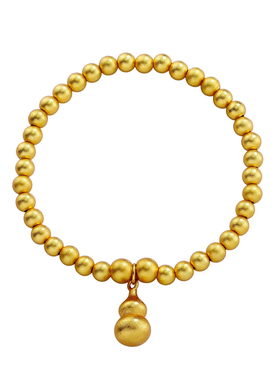 沙金古法圆珠手链组合串珠电镀菱形手串手饰ins小众个性吊坠手链