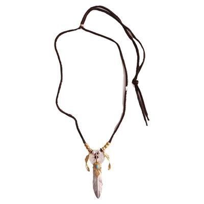 一休老银匠纯银HB羽毛项链套装