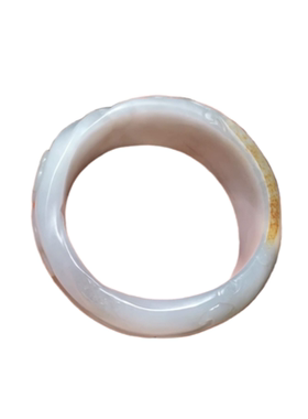 手镯雕花和田玉青花籽料