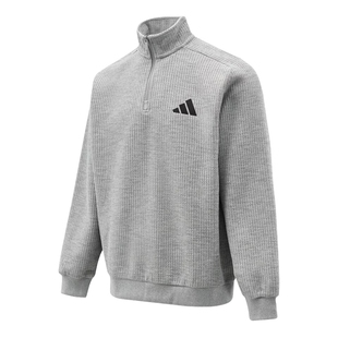 adidas阿迪达斯刺绣logo加绒半拉链套头衫2026春男新款卫衣KV5944