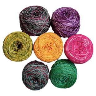 秋娘刺子绣手染线段染彩色棉线纯棉粗线编绳手工编织刺绣diy线团