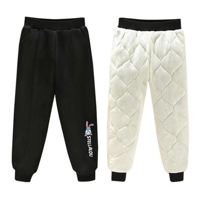 运动夹棉加绒女大童裤子一条过冬